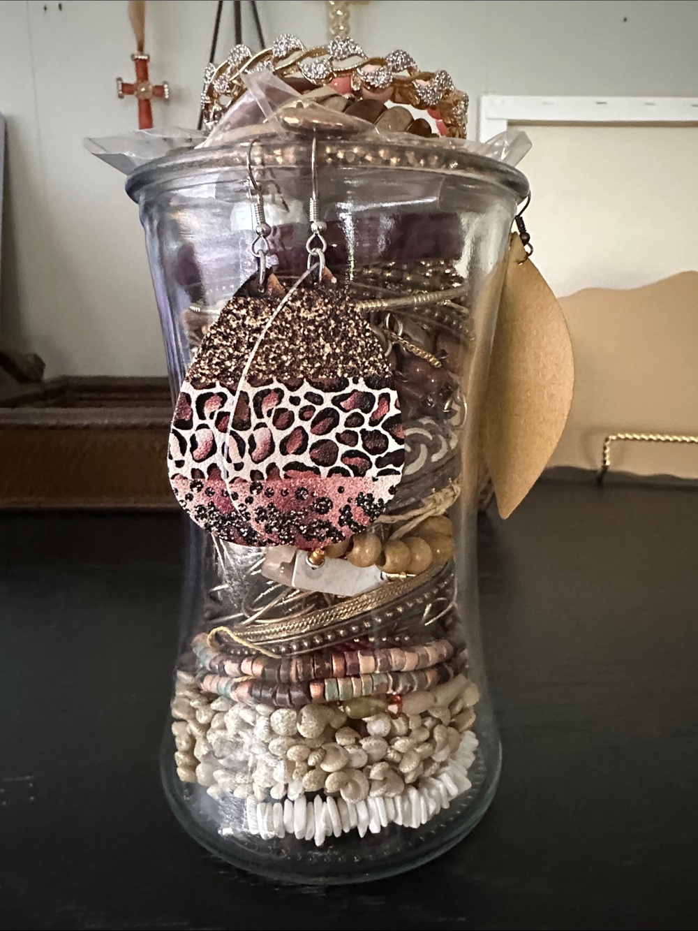 Boho Inspired Mystery Jewelry Jar In shades Of Brown. - Picture 3 of 11